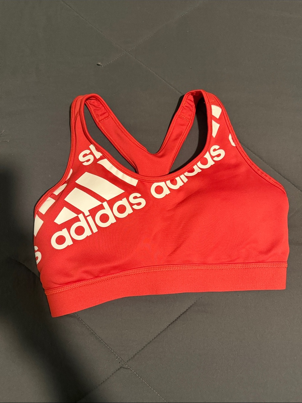 adidas Red Logo Racerback Bikini Top